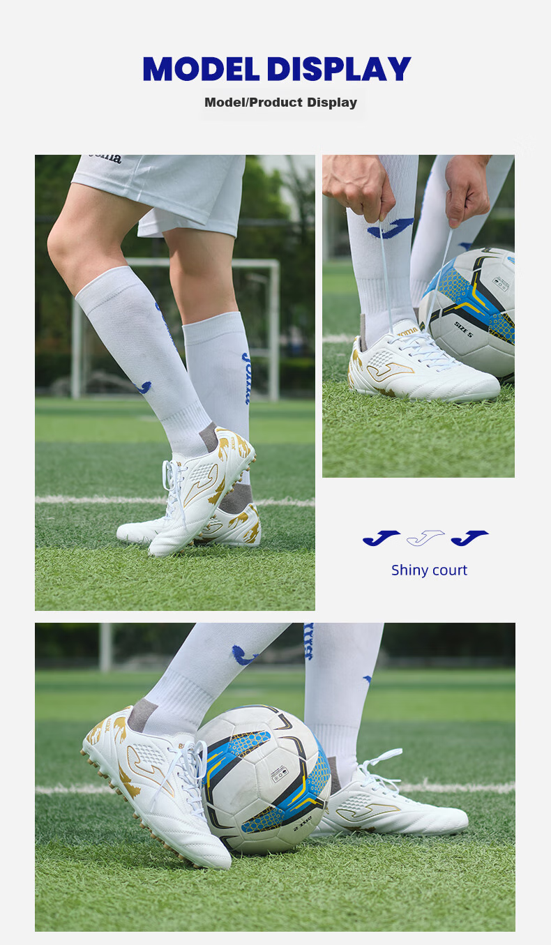 JOMA Soccer Shoes for Men, Women, Adults, Teenagers, Students, Competition MG Studs Non-Slip Football Training Shoes Blue Orange Size 43 7