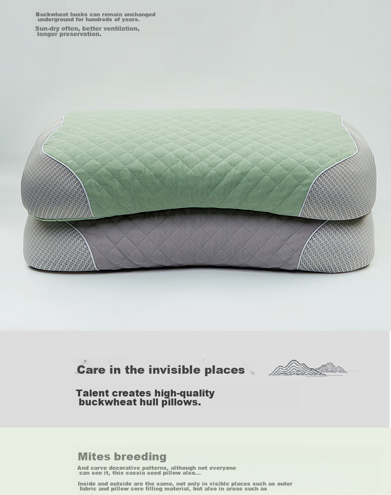 Shangfan Buckwheat Hull Low Pillow, Buckwheat Pillow, Low Pillow, Meltblown Fabric Anti-Mite And Antibacterial Pillow Core, Cervical Pillow 11