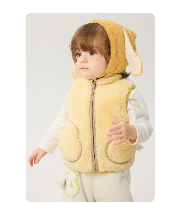 BALABALA Children's Vest, Girls And Boys Outerwear, Kids' Clothing, New Autumn And Winter Wear, Warm And Thick Coral Fleece, 209425101204 16