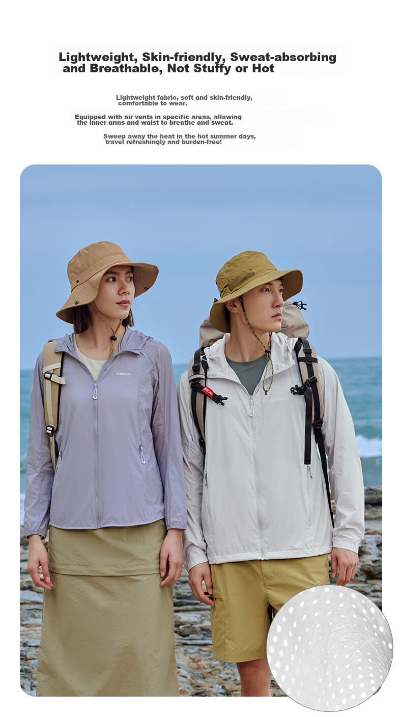 TOREAD Sun Protection Jacket for Men, Spring And Summer Breathable UV-Resistant UPF50+, Skin-Friendly Clothing, Outdoor Water-Repellent Sun Protection Thin Coat 5