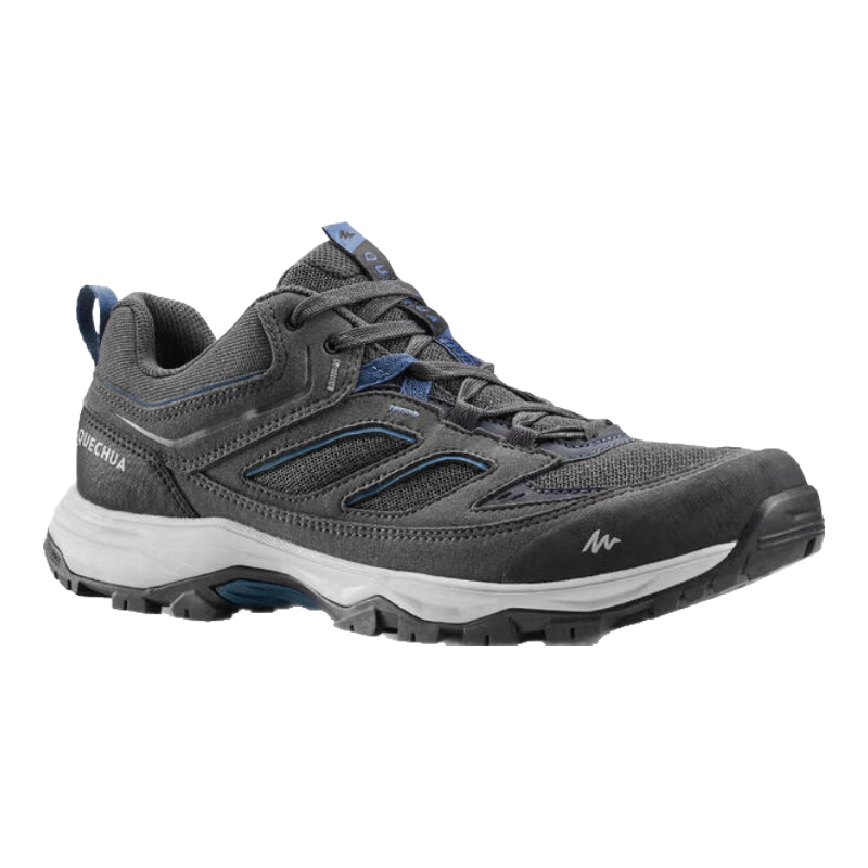 DECATHLON Men's MH100 Low-Top Lightweight Breathable Outdoor Mountain Anti-Slip Hiking Shoes, Black And Gray, Size 40-2938498