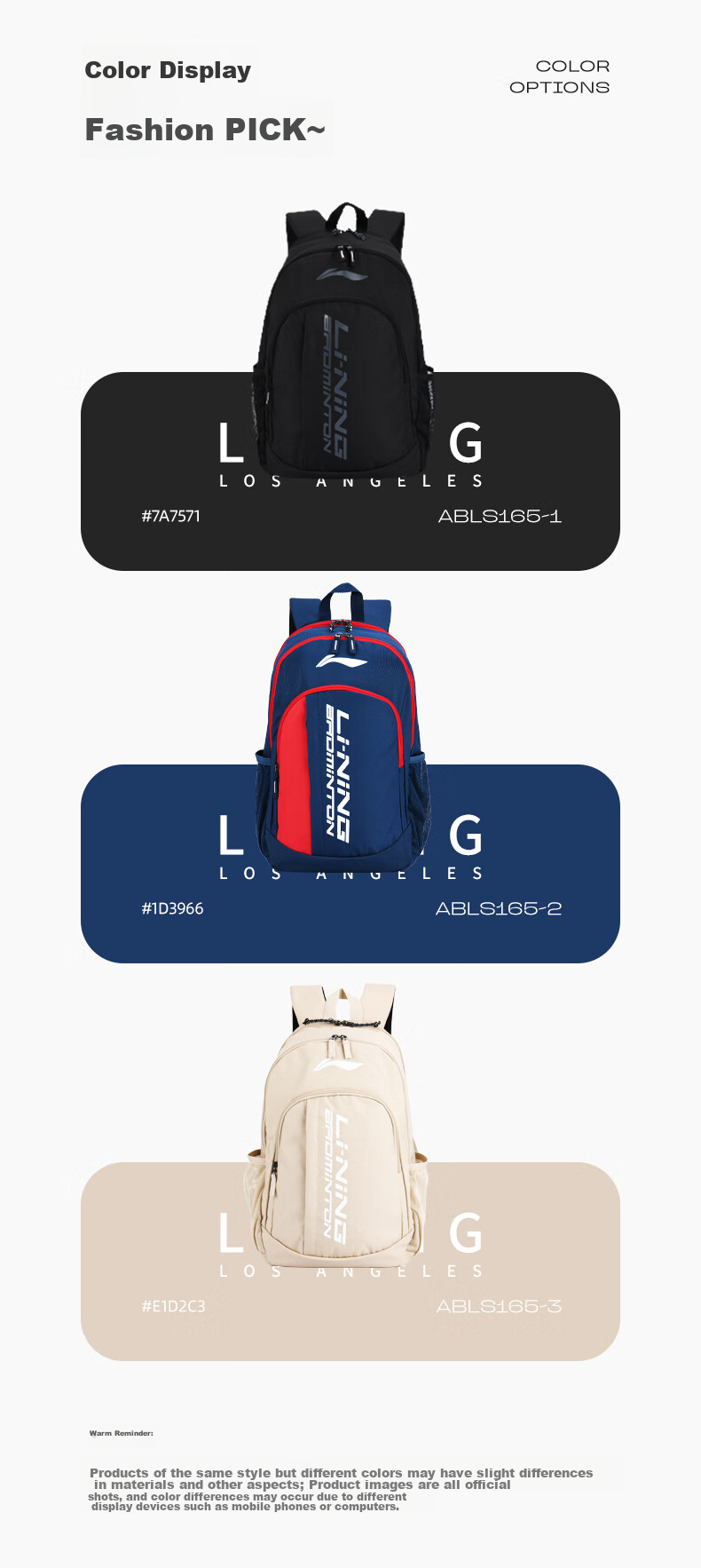 Li-Ning Badminton Racket Bag, Large Capacity, Multifunctional, Lightweight, Durable, Travel Sports Backpack, School Bag, Black 2