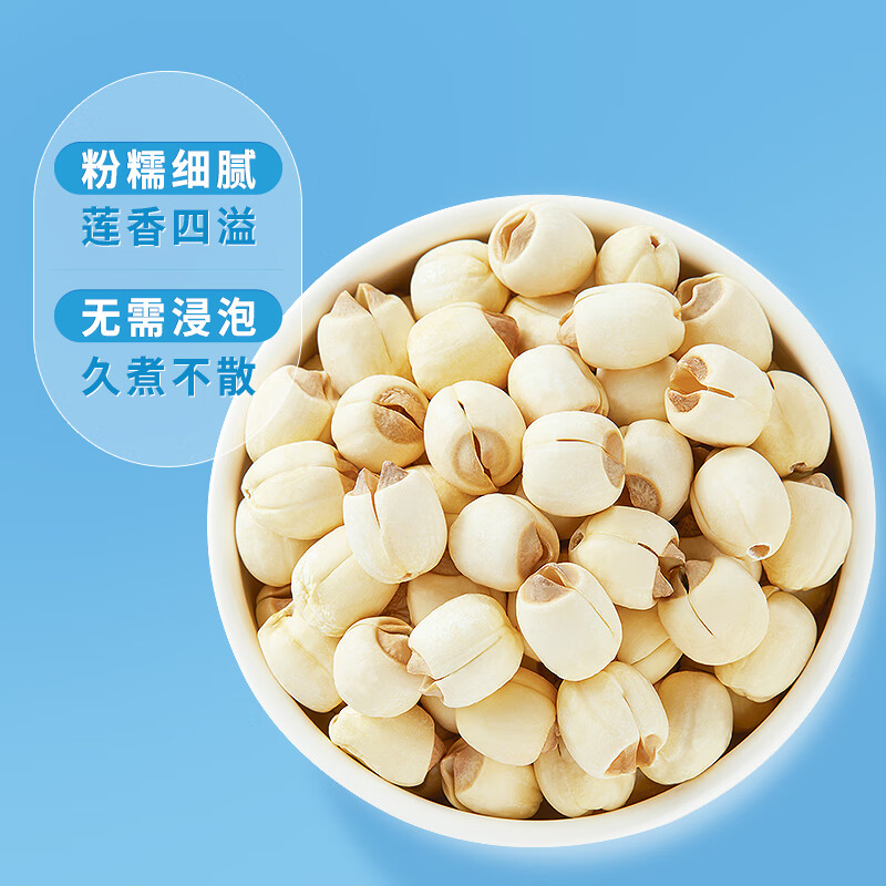 十月稻田 建宁去芯莲子 320g 大粒白莲子 冰糖红枣桂圆百合银耳羹