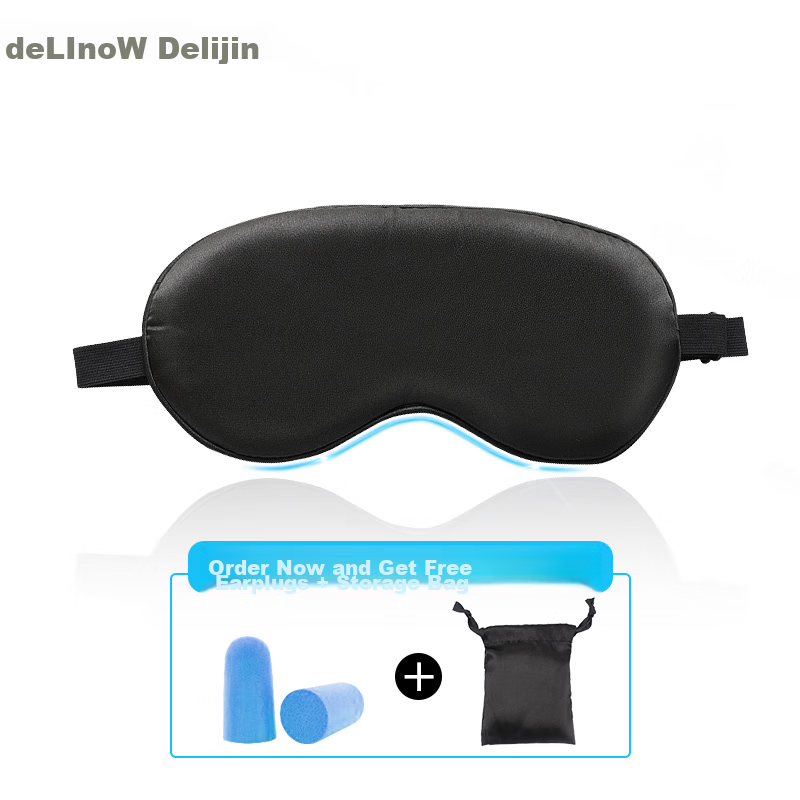 Delipow Sleep Mask, Light-Blocking, Thin And Breathable, Ice-Cooling, Adjustable, Comfortable for Travel Naps And Sleeping, Suitable for Both Men And Wome