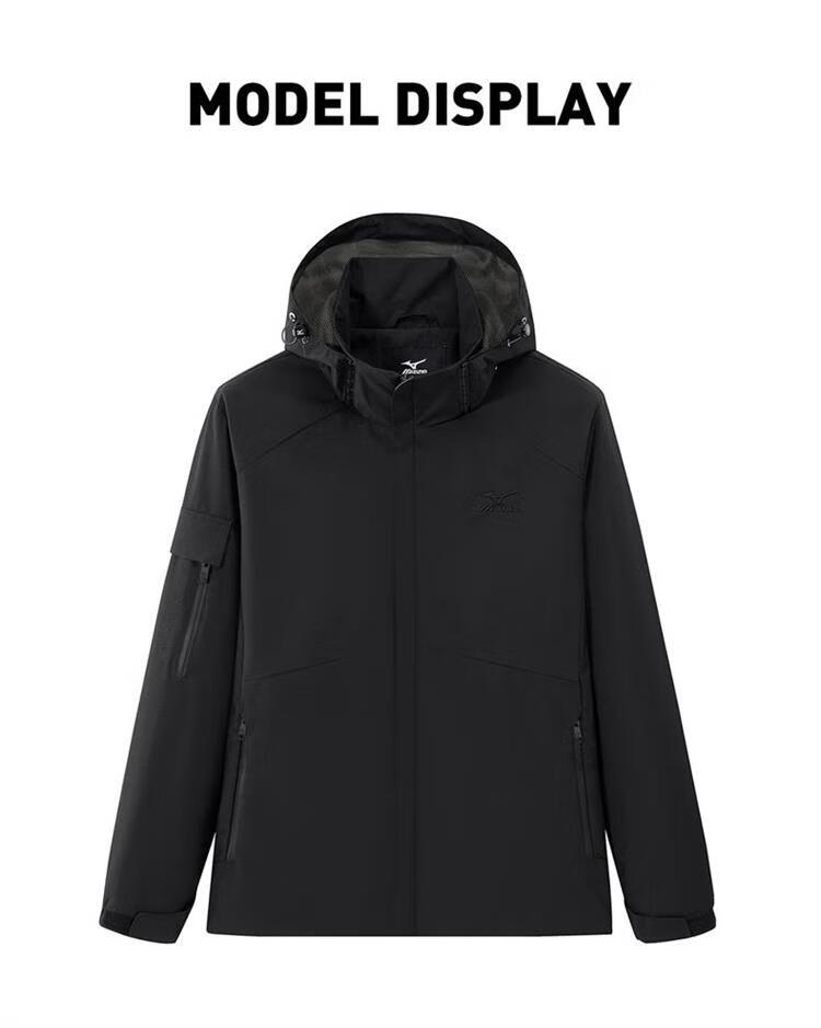 MIZUNO Outdoor Casual Jacket for Men, Woven Windproof And Waterproof Hooded Coat 8