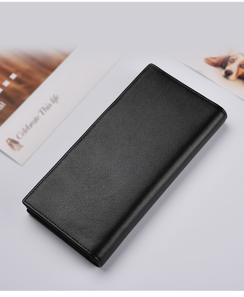 Hush Puppies Men's Genuine Leather Casual Long Wallet Multi-Card Holder Birthday Gift Practical Wallet for Boyfriend 9