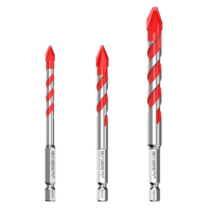 DELIXI ELECTRIC Multifunctional Eccentric Concrete Triangle Drill Bit Super Hard Angled Tile Drill Bit 6/8/10mm 3-Piece Set