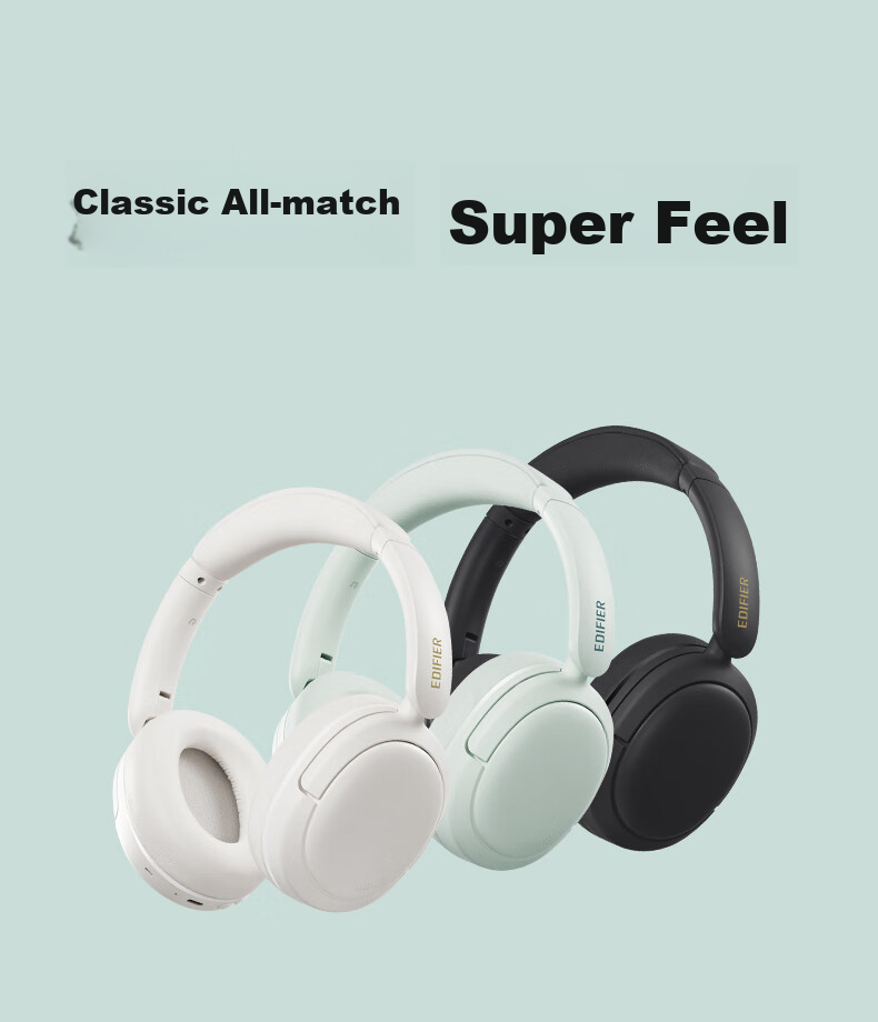 EDIFIER W800BT Free Over-Ear Bluetooth Headphones, 40H Ultra-Long Battery Life, Compatible with Phones And Computers, Suitable for Apple, Huawei, Xiaomi, Light Green, Graduation Gift 22