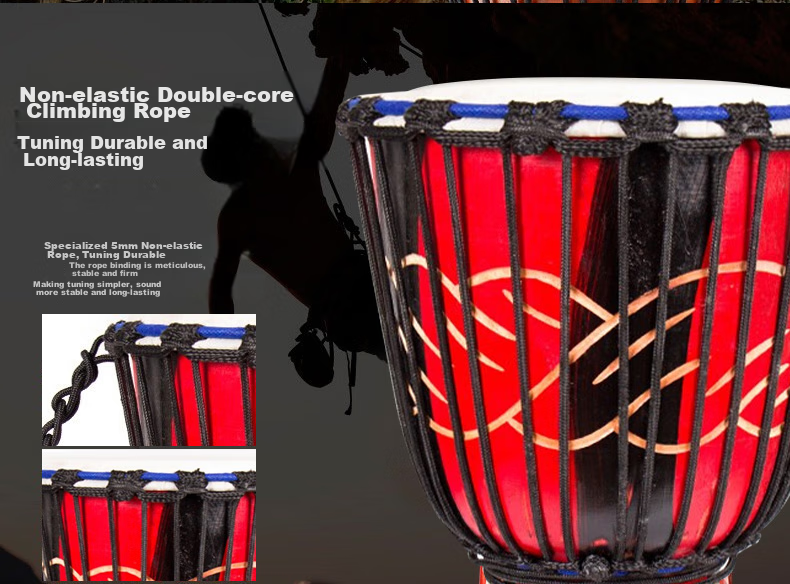 Minsine Standard 10-Inch African Drum, for Adults And Children Beginners to Play, Old Goat Skin Hand Drum Percussion Instrument 9