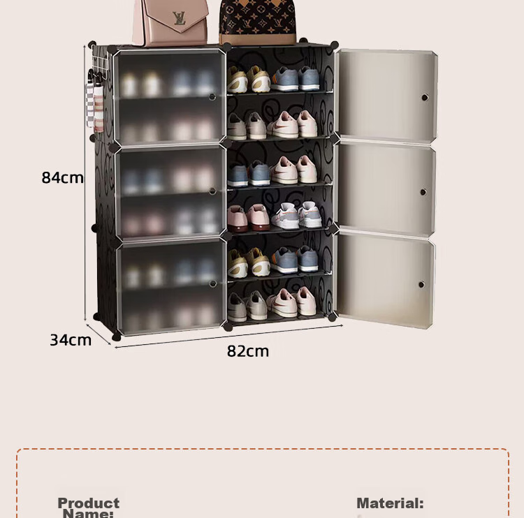 Anerya Shoe Cabinet Entrance Shelf, Indoor Dormitory Multi-Layer Dustproof Storage Unit, Single Column with 6 Layers 11