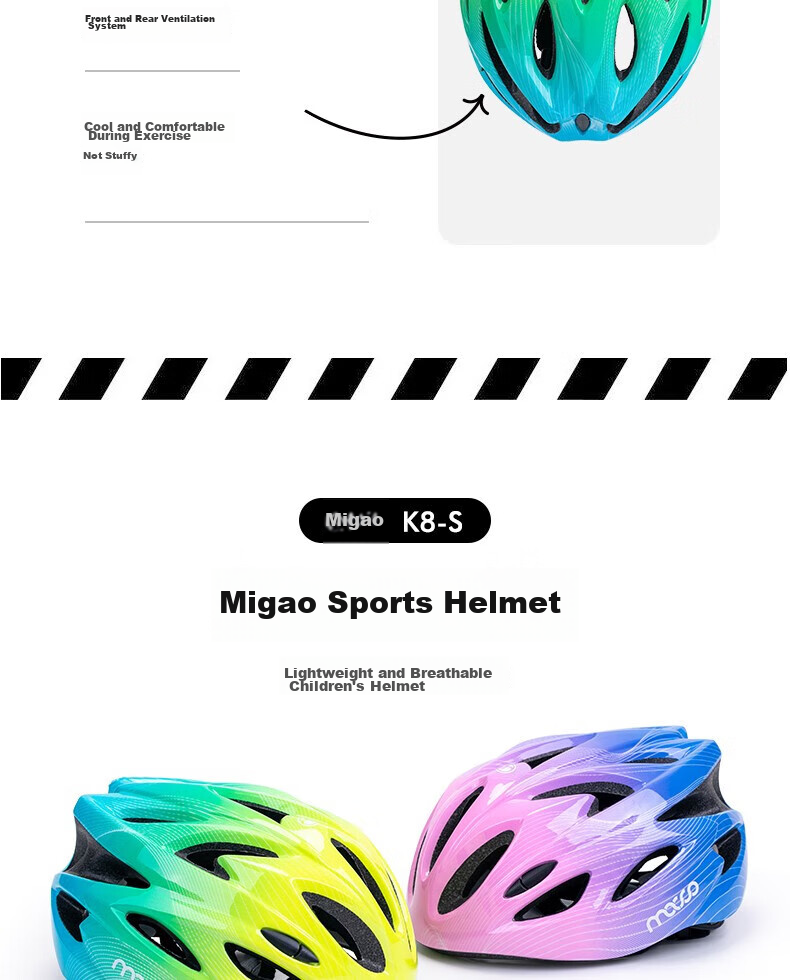 Mico Roller Skating Protective Gear Kids Bicycle Inline Skates Scooter Riding Helmet Protective Gear Set Blue Large Size 11