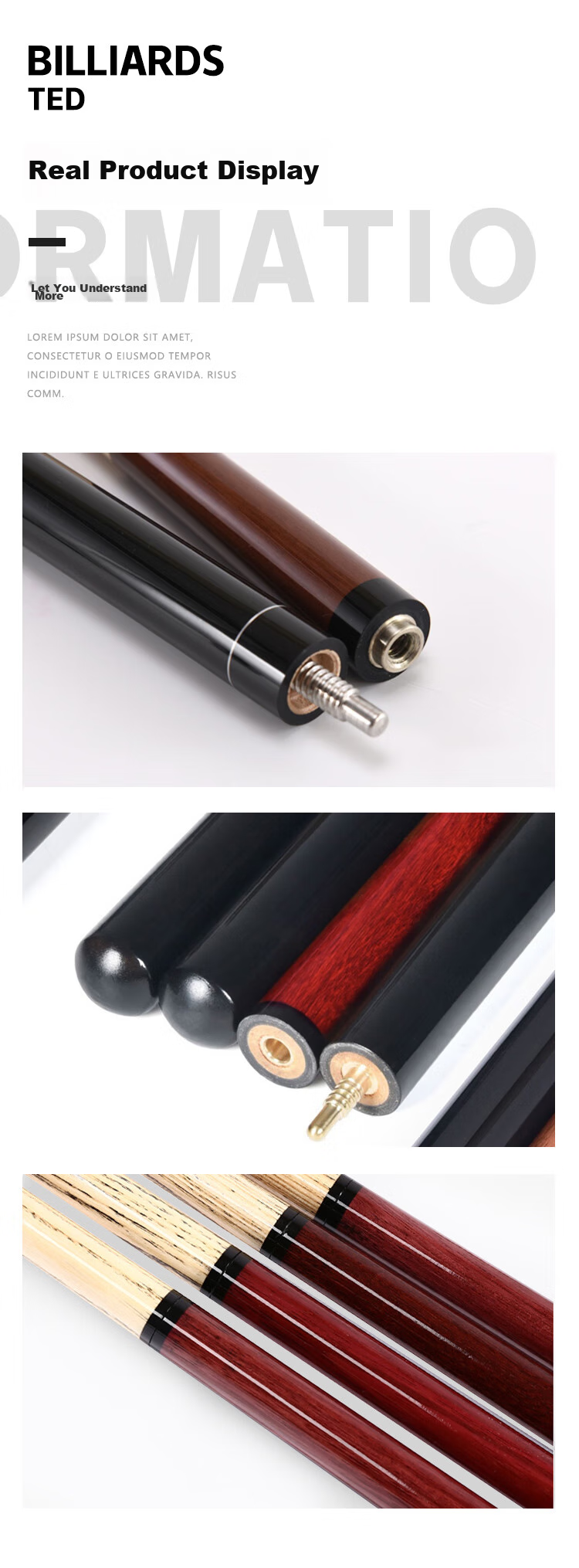 INVUI Integrated Chopping And Jumping Pool Cue, Chinese Black 8 Ball Jump Ball, Short Three-Section Pool Cue R03 9