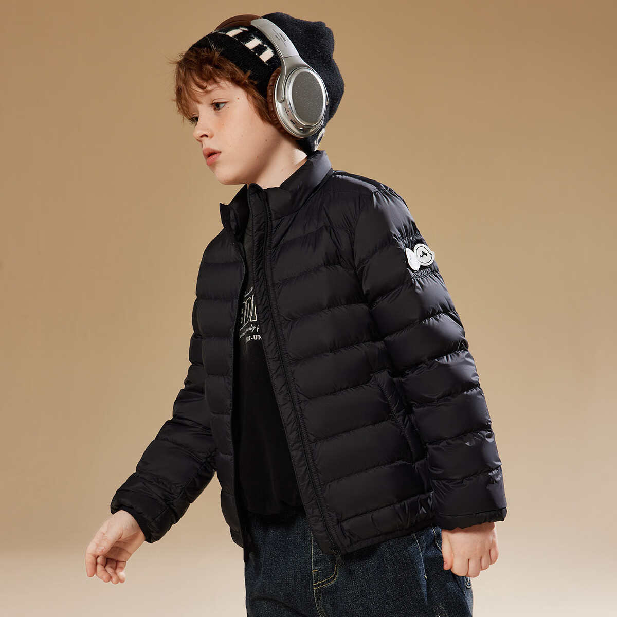 ASK JUNIOR 90 Down Unisex Autumn Winter Thick Warm Versatile Down Jacket Sports Style Black Size 130
