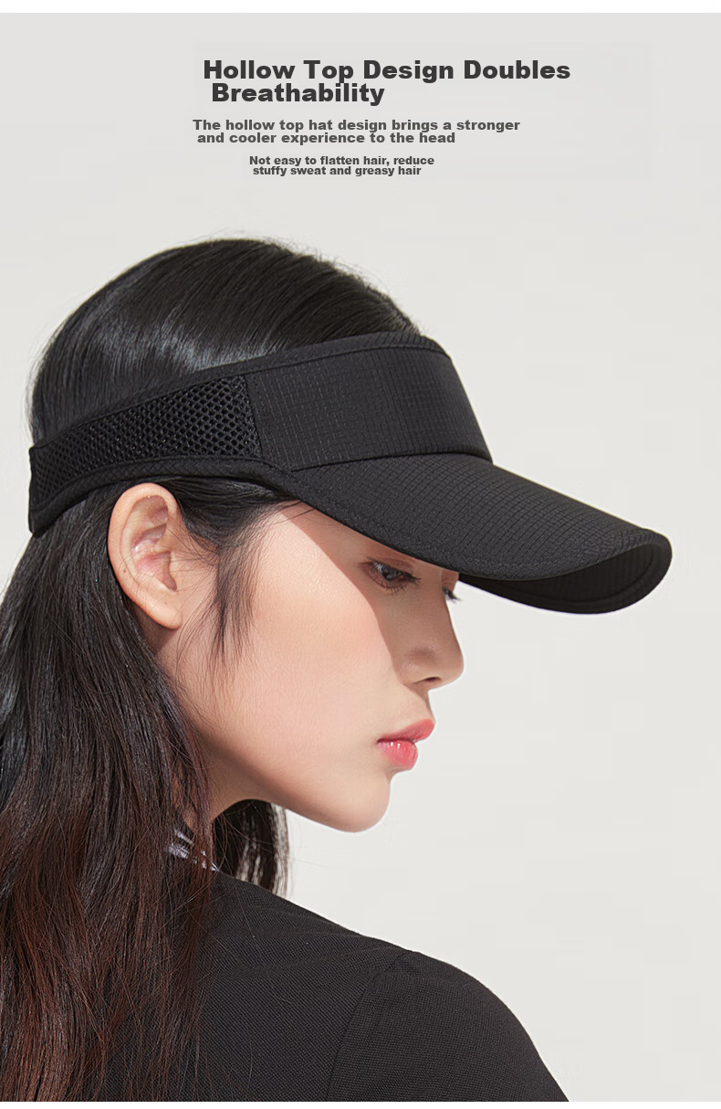 CAMEL Outdoor Sun Protection Hat, Visor Cap for Women, Lightweight Running Sports Hat, Korean Style Versatile Sun Visor Cap, Trendy 9