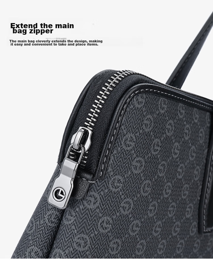 Goldlion Handbag, Horizontal Style, Large Capacity Laptop Bag, PVC Men's Bag, Business Briefcase, Birthday Gift 14