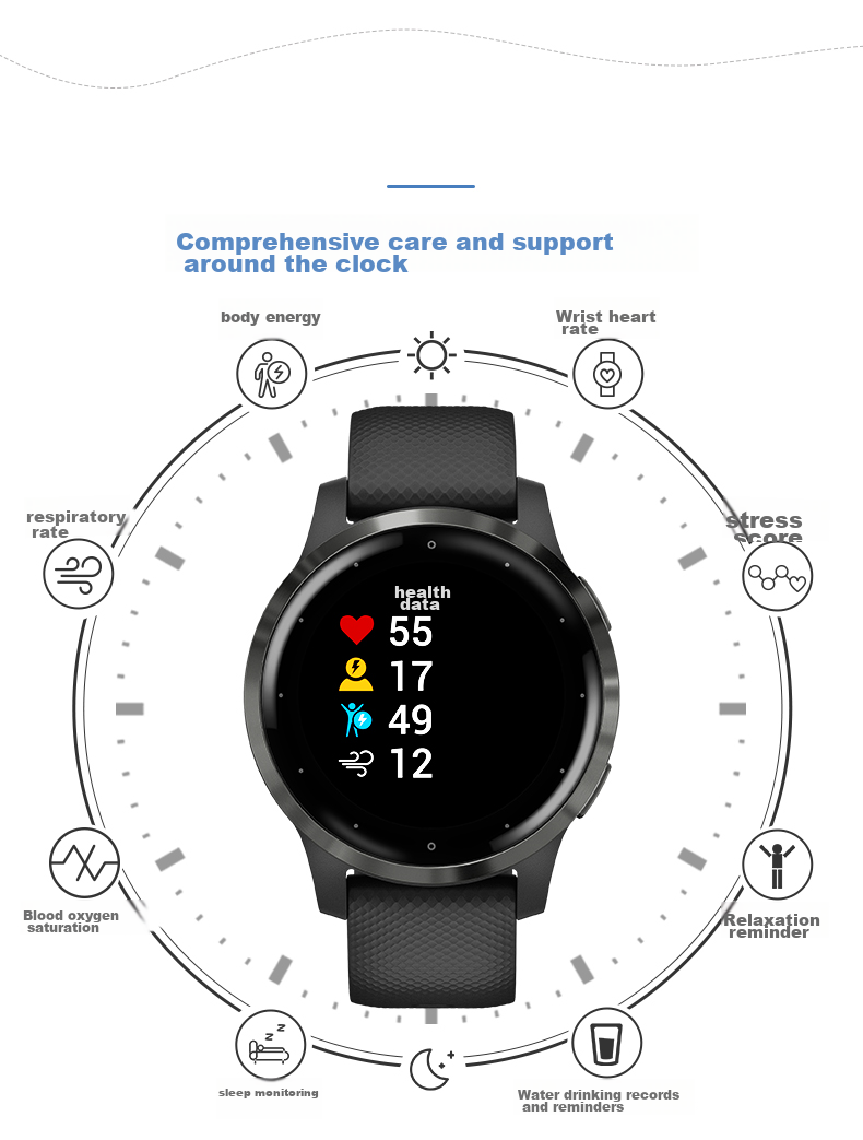 GARMIN Active6 Bone China White Heart Rate Running Swimming Fitness Fashion Sports Smartwatch Birthday Gift 9