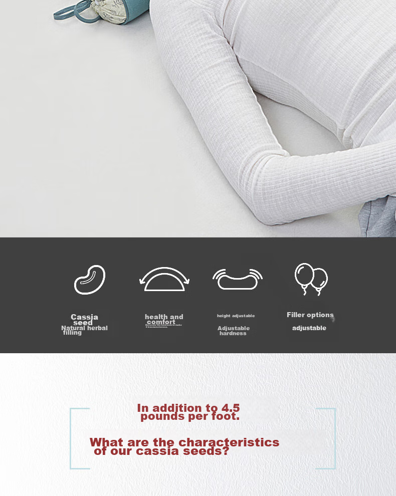 Shangfan Cervical Pillow with Cassia Seed Hard Pillow, Round Cylindrical Pillow, Candy Pillow, Adjustable Firmness And Height 3