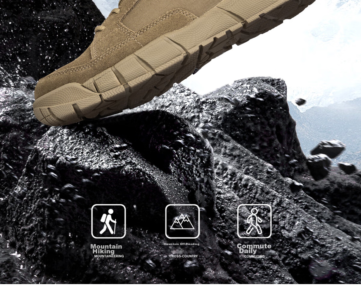 Free Soldier Mid-Top Hiking Boots for Men And Women, Outdoor Wear-Resistant Non-Slip Trekking Climbing Sandproof Breathable Desert Boots, Sand Color, Size 40 2