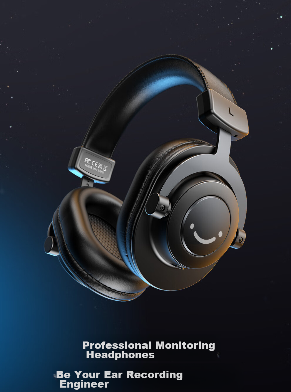 FIFINE Professional Monitoring Headphones, HIFI High-Quality Live Streaming DJ Mixing Booth Recording Studio Instrument-Specific Wired Noise-Cancelling Microphone HD8 Black 1