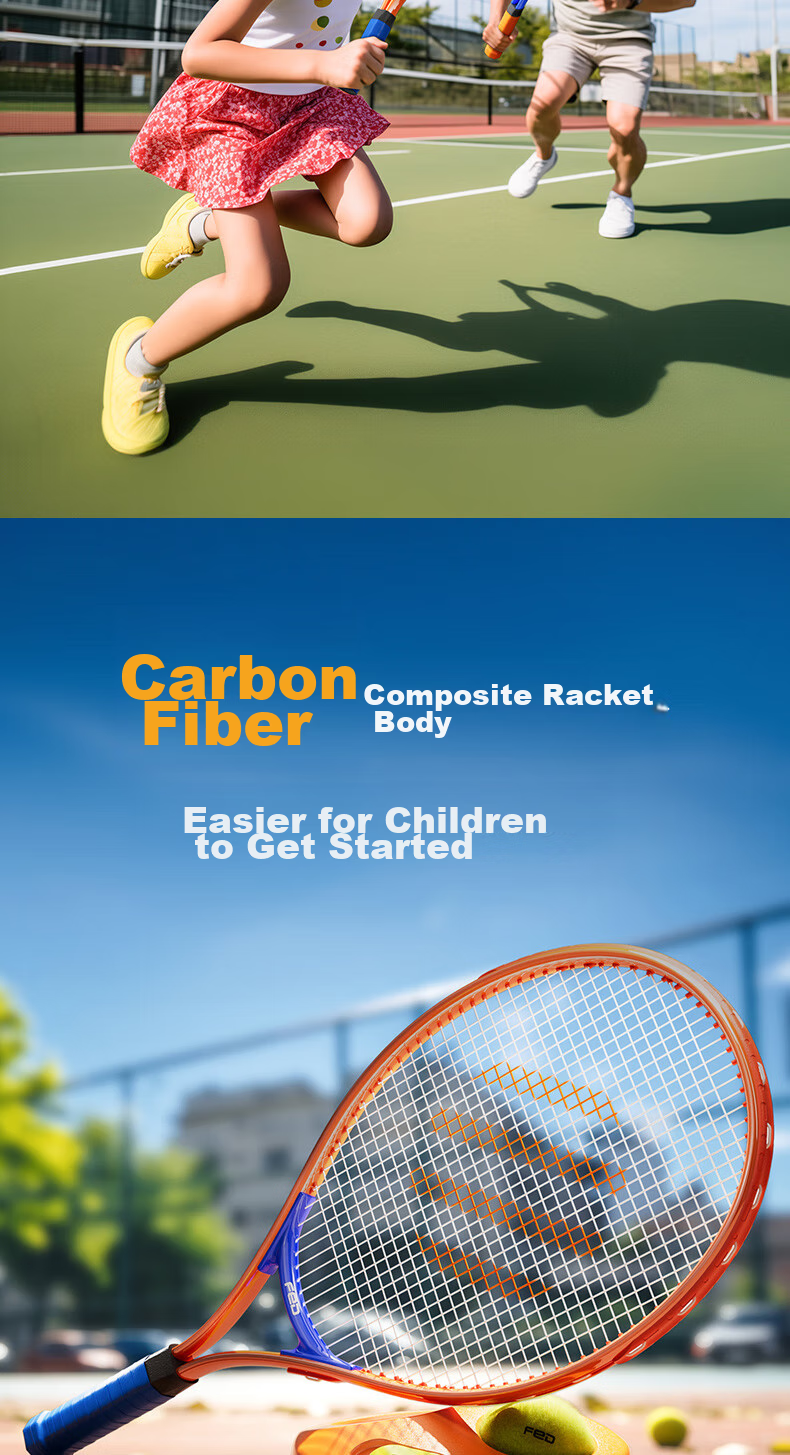 FEIERDUN FED Tennis Rebound Trainer Racket for Beginners with Strings, Suitable for Adults And Children, Parent-Child Package 6