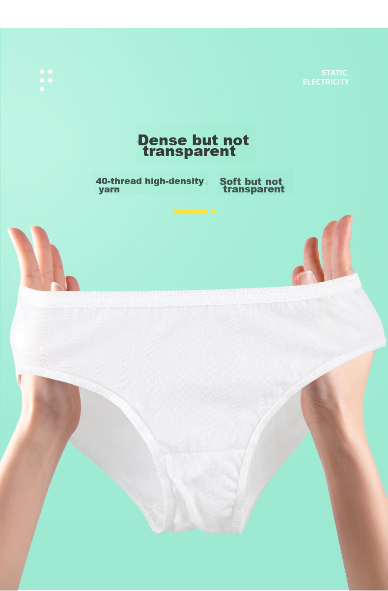 JOYTOUR Disposable Women's Underwear for Travel And Hotel Use, No-Wash Portable Cotton Sanitary Daytime Disposable Panties for Postpartum And Menstruation, Individually Wrapped, 5 Pieces, XL Size 8