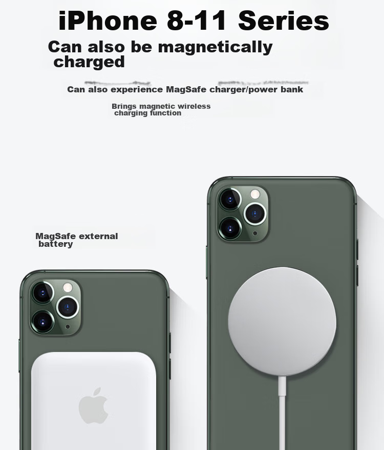 ESCASE Wireless Charging Magnetic Ring MagSafe Phone Stand Rectangular Magnet Back Sticker Suction Cup Compatible with Apple Huawei Xiaomi Samsung Universal Instant IPhone 15 Converter 3