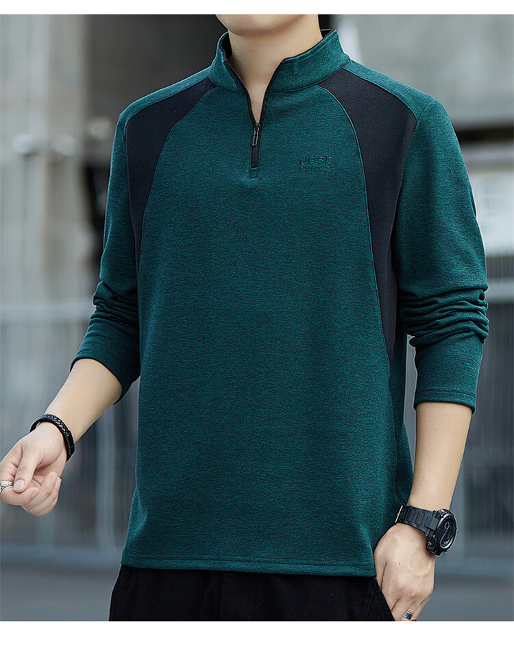 JEEP SPIRIT Men's Sweatshirt, Autumn And Winter Long-Sleeve T-Shirt, Casual Loose-Fitting Top, Trendy Base Layer 5