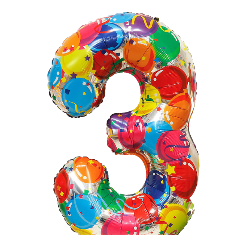 Duomeiyi Birthday Scene Decoration, Girl And Boy Birthday Number Balloons, 3-Year Children's Atmosphere Props, Party Decorations, White