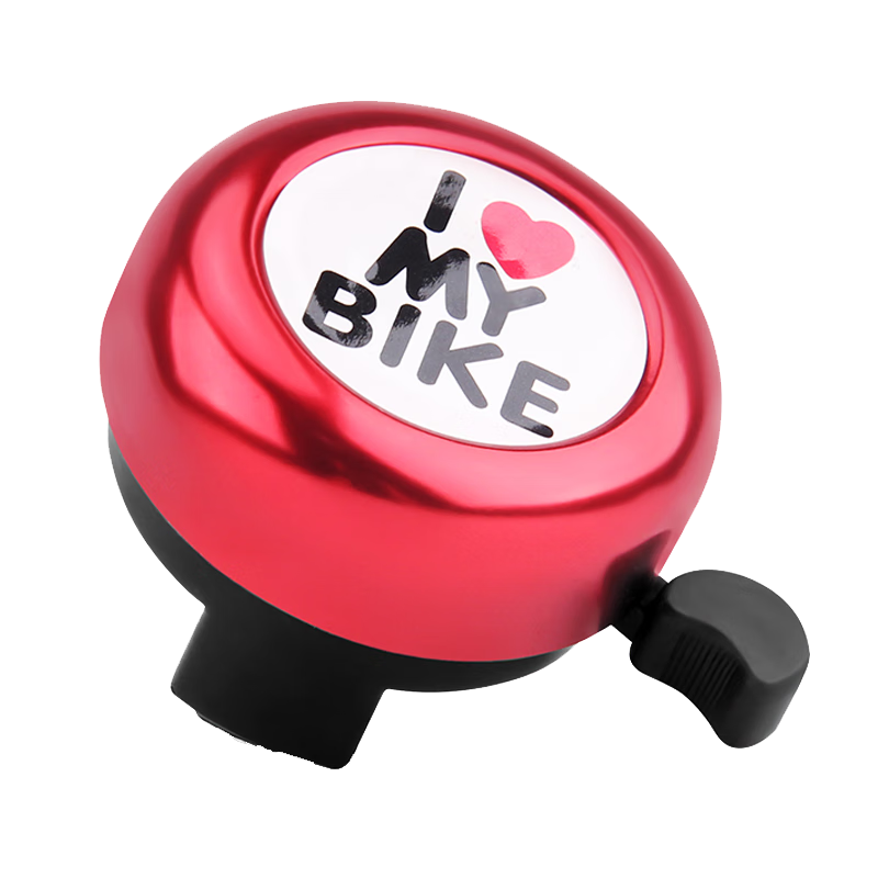 BIKEBROS Children's Bicycle Bell, Mountain Bike Cartoon Carbell, Kids' Bicycle Horn Accessories, Red Heart, Red Bell