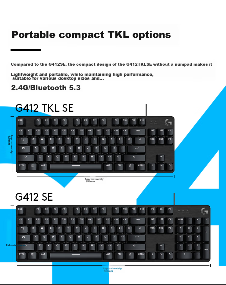 G G412TKL Wired Keyboard, Backlit Lighting Effects, Portable Compact Mechanical Switches (Similar to Brown Switch), No Numpad, 104 Keys, Valorant FPS E-Sports Gaming Keyboard 7