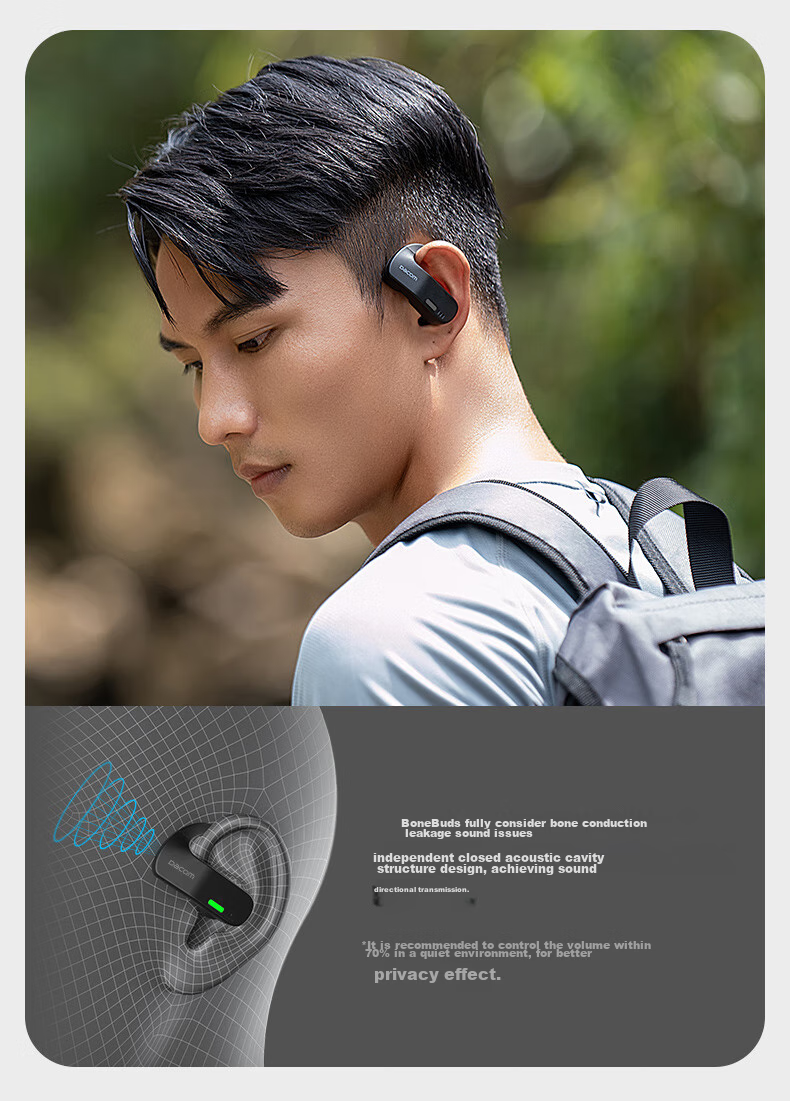 Dacom OpenBuds [Apple MFI Certified] Open-Style Bluetooth Earphones for Sports And Running, Non-In Wireless Ear-Hook Air-Bone Conduction Concept, Compatible with Huawei And Xiaomi 13