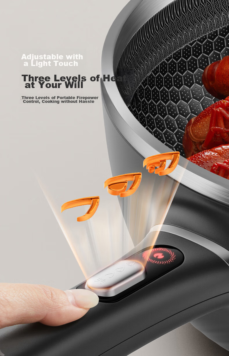Joyoung Electric Wok And Cooker with Precise Temperature Control, Multi-Functional Household Electric Hot Pot, 2200W High Power, All-In Steaming And Cooking Pot [Steamer Model] GC45S 12