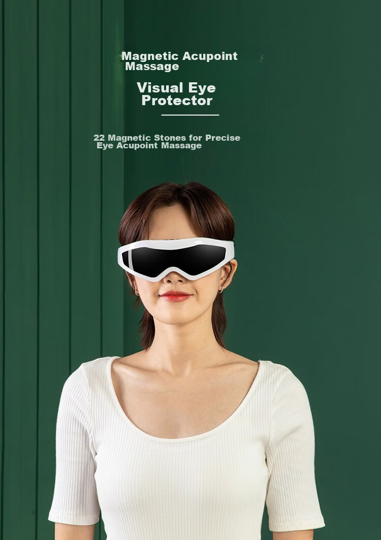 Jiancheng Visual Eye Massager, Magnetic Massage Eye Care Device, Constant Temperature Heat Therapy Sleep Mask HY001, White 1