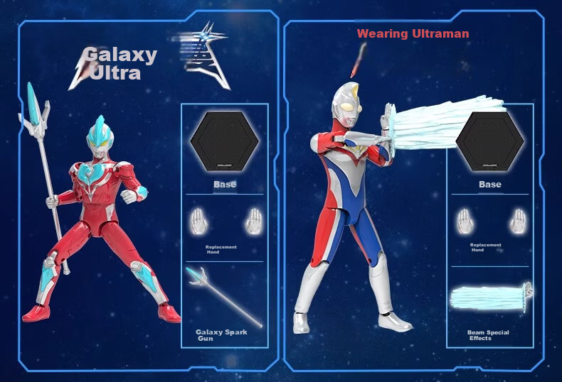 LDCX Dainade Kaijizetao Ultraman Action Figure Set Toy for Boys Children's Birthday Christmas Gift Box 10