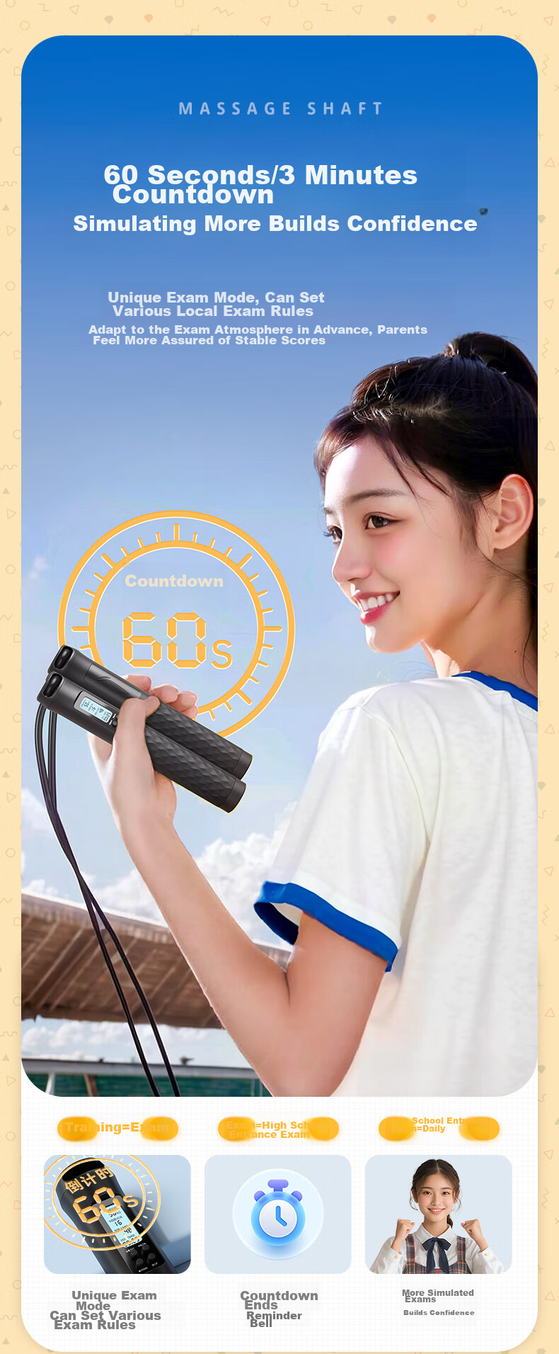 Li-Ning Counting Skipping Rope for Middle School Entrance Exam, Specialized for Elementary School Students, Children's Physical Education Test, Professional 4mm Steel Wire Speed Competitio 5