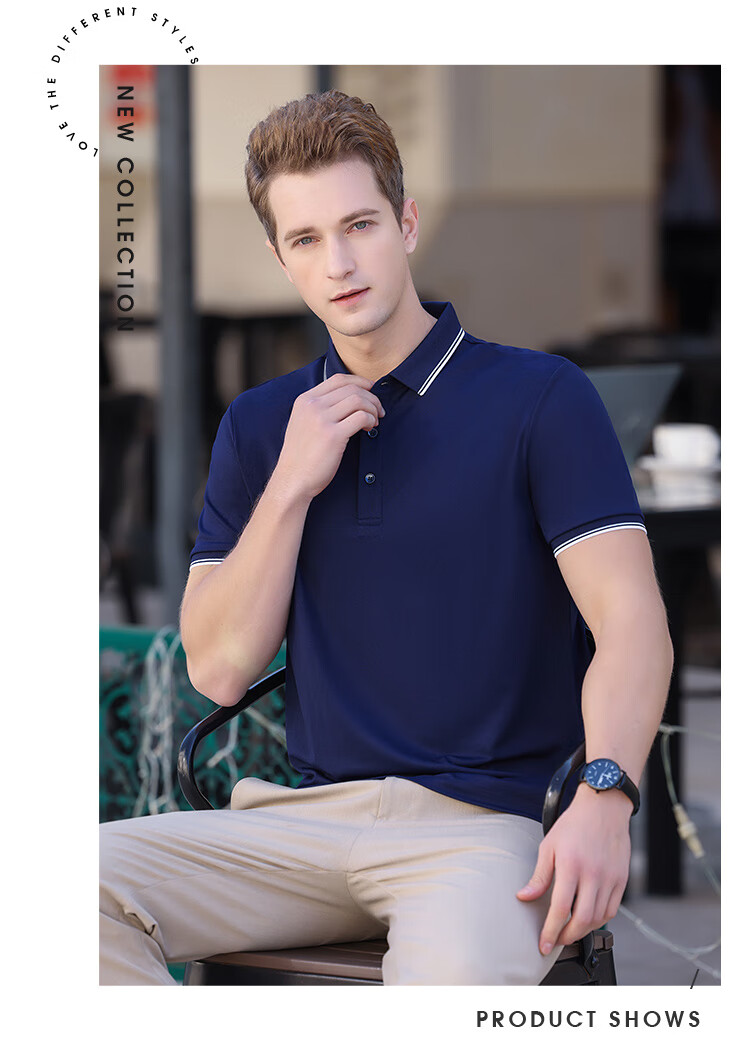 Jeanswest Men's Short Sleeve Polo Shirt 2026 Summer Mint Cooling Casual T-Shirt Base Layer Dark Gray 2XL 12