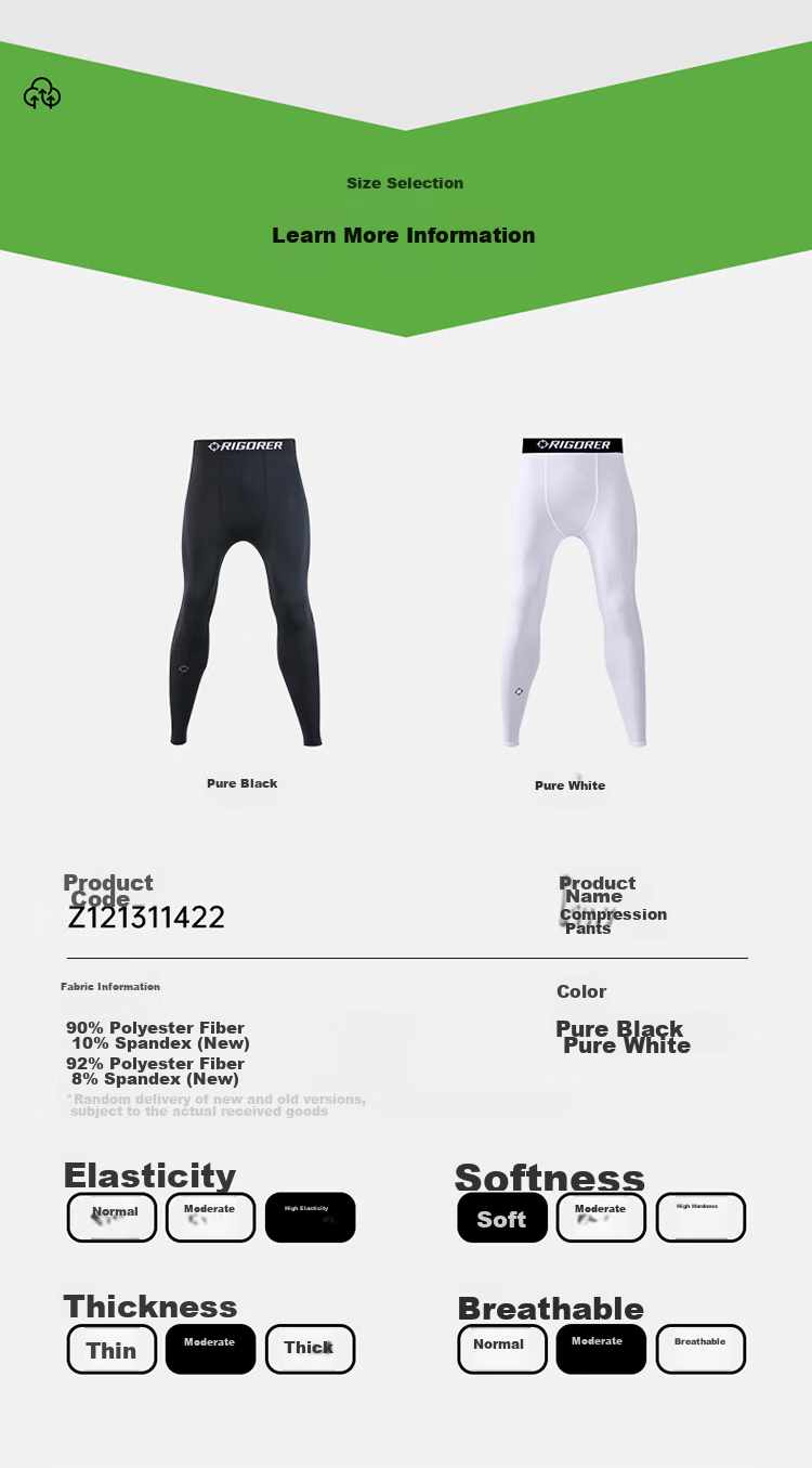 RIGORER Men's Fleece-Lined Casual Sports Fitness Pants, High-Elasticity Training Compression Pants, Warm Long Pants for Home Wear 5