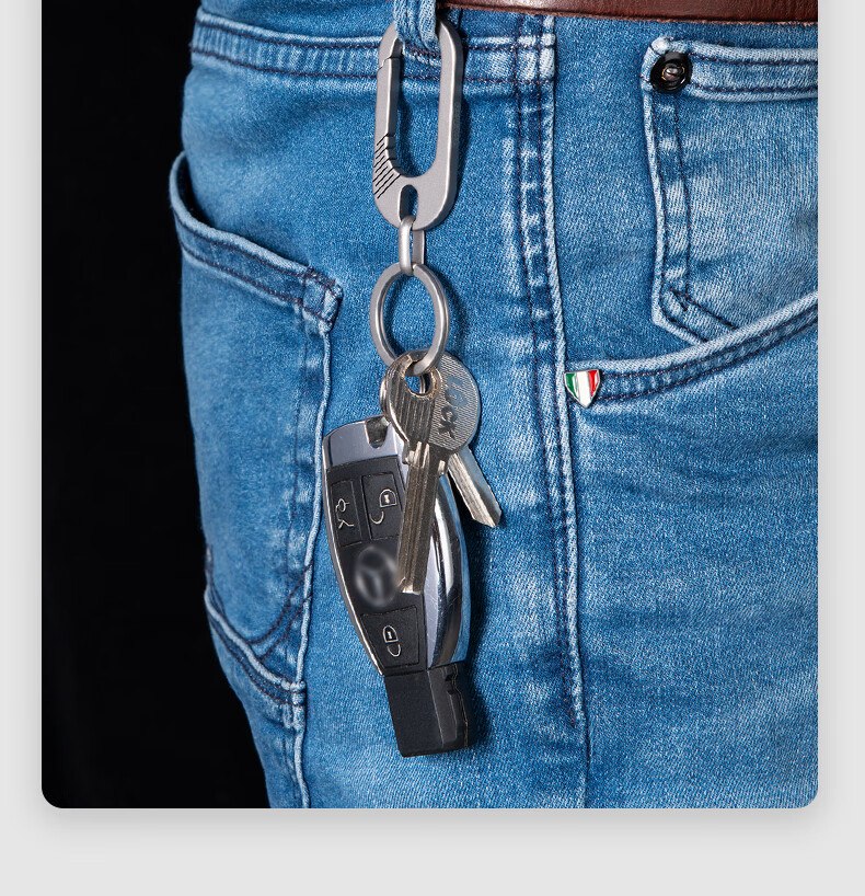 YORA Titanium Alloy Car Key Chain, Men's Pendant, Key Ring, Waist-Hanging Key Fob for Electric Vehicles And Motorcycles 6