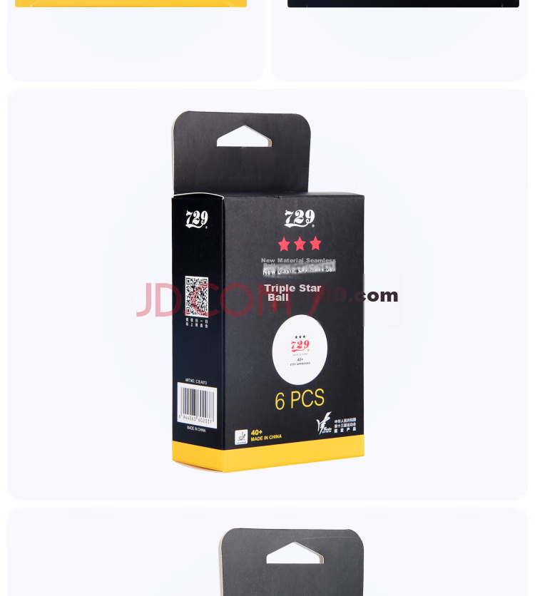 729 Table Tennis Ball 3-Star New Material 40+ World Youth Championship Edition Seamless White 6-Pack 5