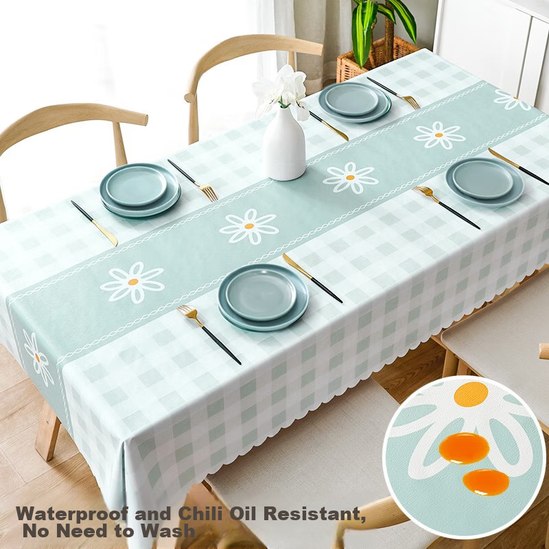 MOON TIME Waterproof And Oil-Proof Tablecloth, Washable Dining Table Cover, Rectangular Table Mat for Restaurant And Coffee Table, Thick Placemat
