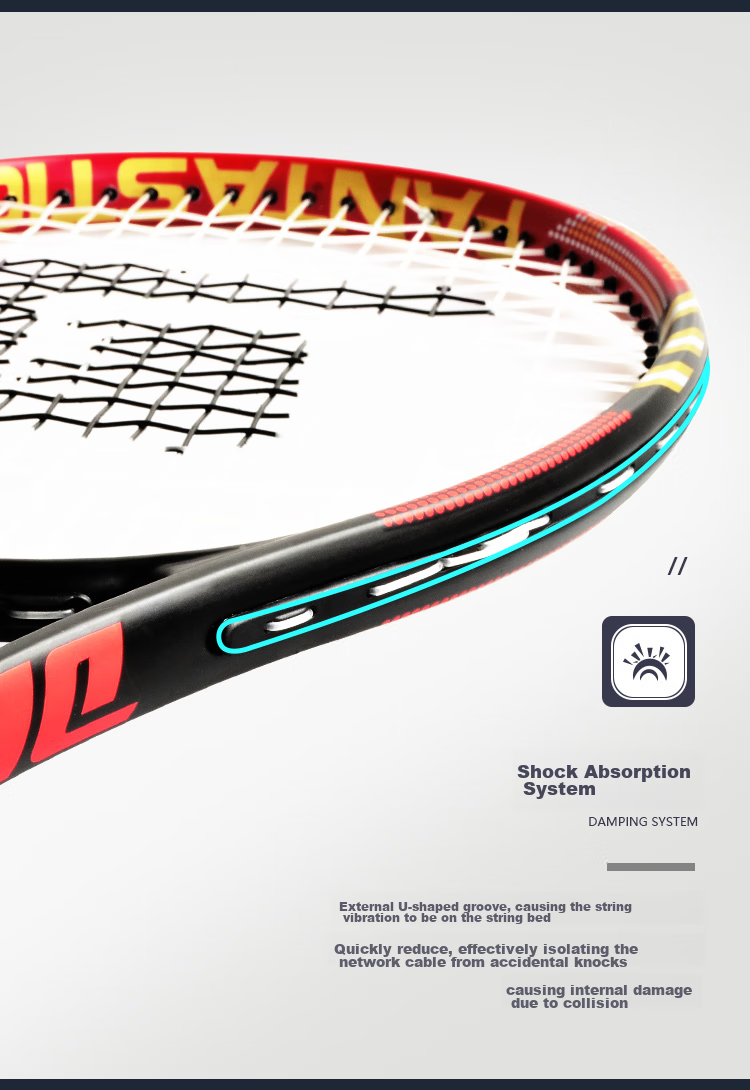 DHS Tennis Racket, Aluminum Alloy And Carbon Composite Single Racket, for Men And Women Training, Red ES6700, Comes with Three Balls 6