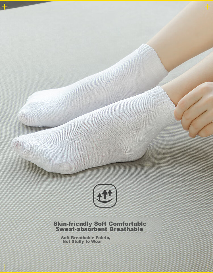 JOYTOUR Disposable Compression Socks for Men And Women, Business Travel Portable Accessories, White Mid-Calf Socks for Men, 5 Pairs Per Pack 2