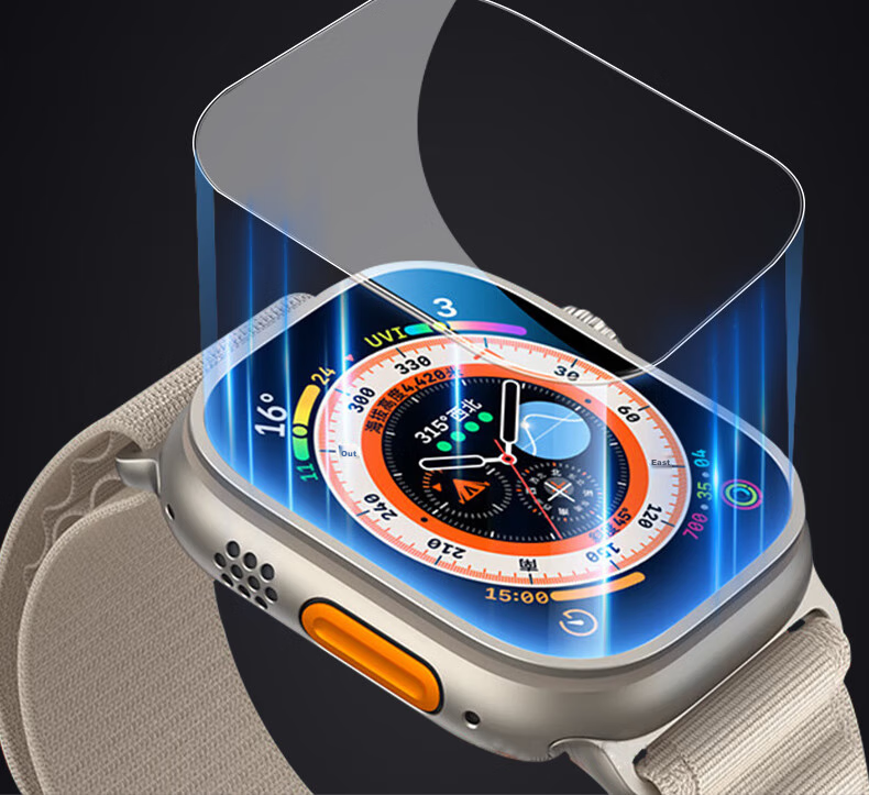 ESCASE Apple Watch Ultra Protective Film, Hydrogel Coating, Full Screen Protection, Anti-Scratch, Anti-Fingerprint, Shockproof, for Apple Watch Ultra 3/2/1, 49mm, 2-Pack 16