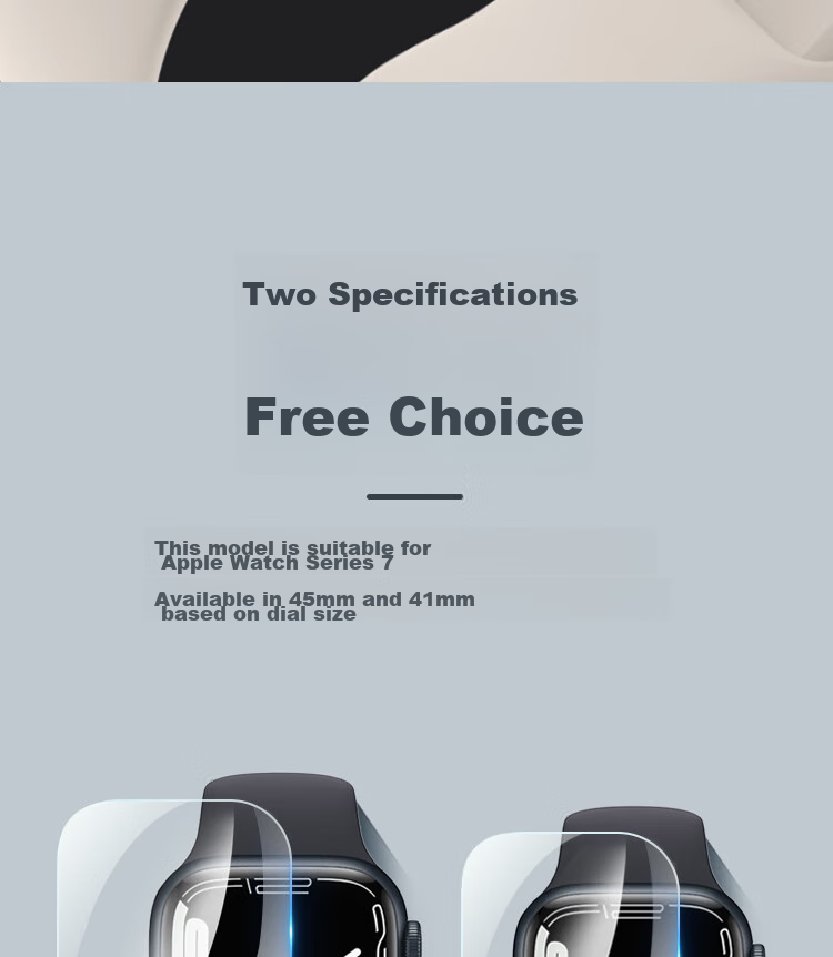 ESCASE [Two-Pack] Compatible with Apple Watch Screen Protector S9/S8/SE2, Universal for Apple Watch 7/6/5/4, Protective Film for 45/44mm Full Screen, Anti-Fingerprint Hydrogel Soft Film 14
