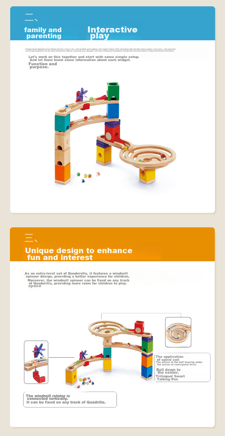 Hape Children's Early Education Toy, DIY Parent-Child Slide Track, Marble Game, Double Spiral Racing Set, Birthday Gift E1100 8
