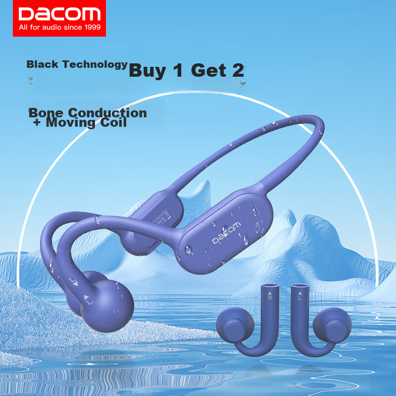 Беспроводные наушники Dacom G100 с костной проводимостью, спортивные Bluetooth-гарнитуры, шейный ободок, шумоподавление, совместимы с Apple, Huawei, Xiaomi