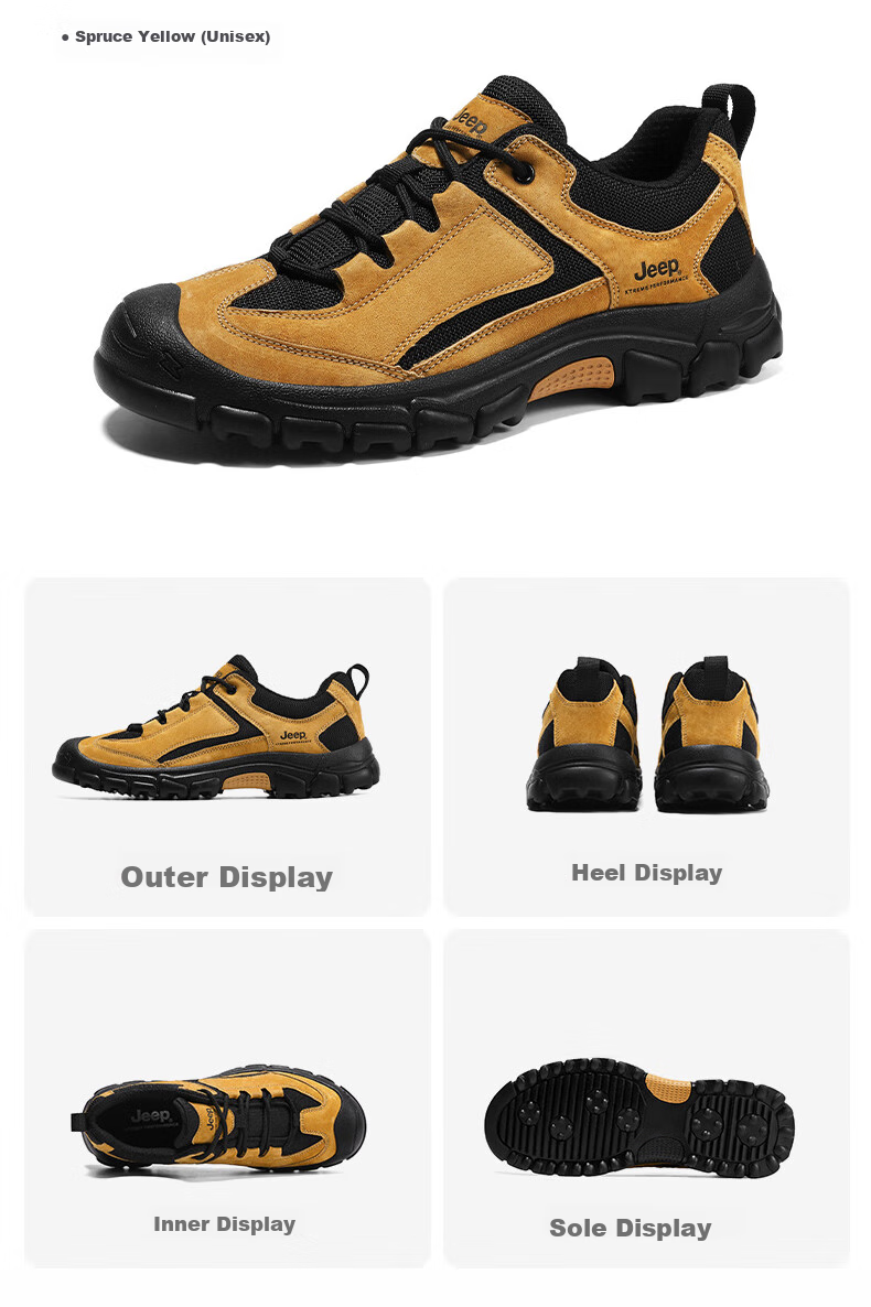 JEEP Hiking Shoes for Men, Outdoor Non-Slip Wear-Resistant Training Shoes, Sports Running Shoes, Men's Off-Road Mountaineering Boots 1260 27