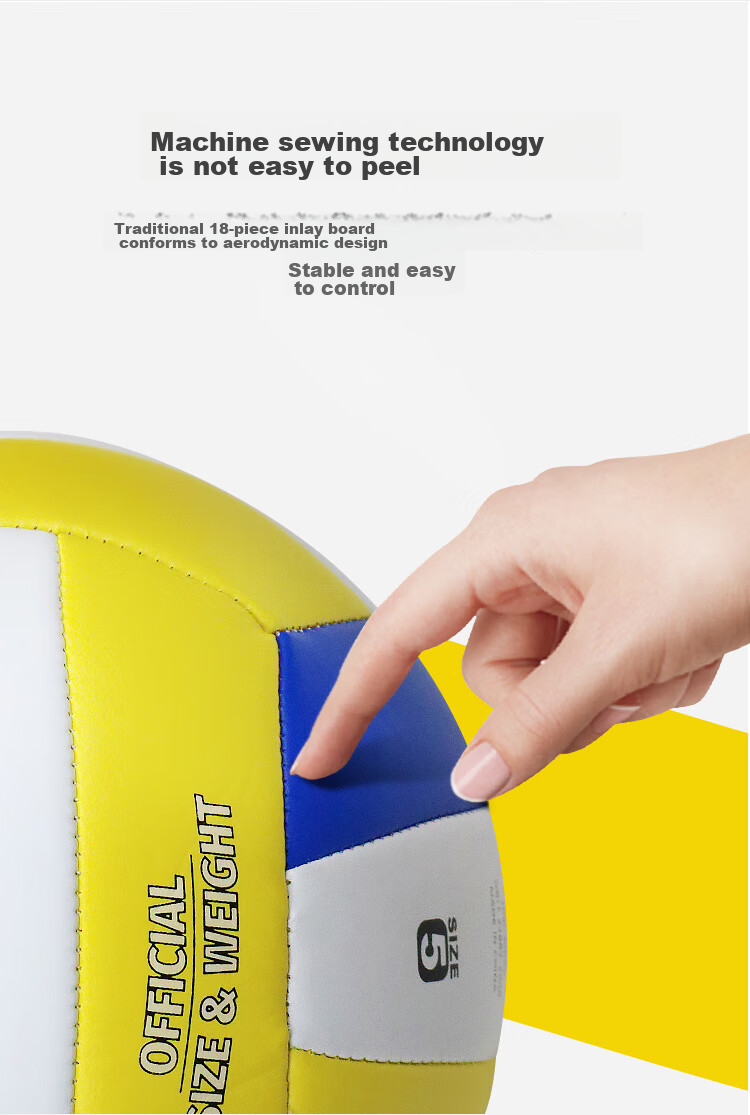 JD Original Liko 300 Volleyball, Standard Size 5 Volleyball for Middle School Entrance Exam Training And Competitions, Suitable for Primary And Secondary School Students 8