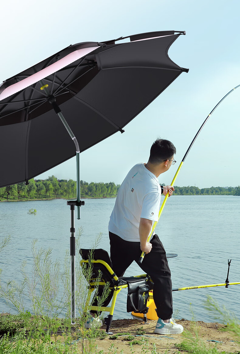 Yuzhiyuan AK-COLOR Umbrella Frame, Pink 12-Sided, 2.4 Meters Long, Pink 12-Sided Anti-Spin Fishing Umbrella 13
