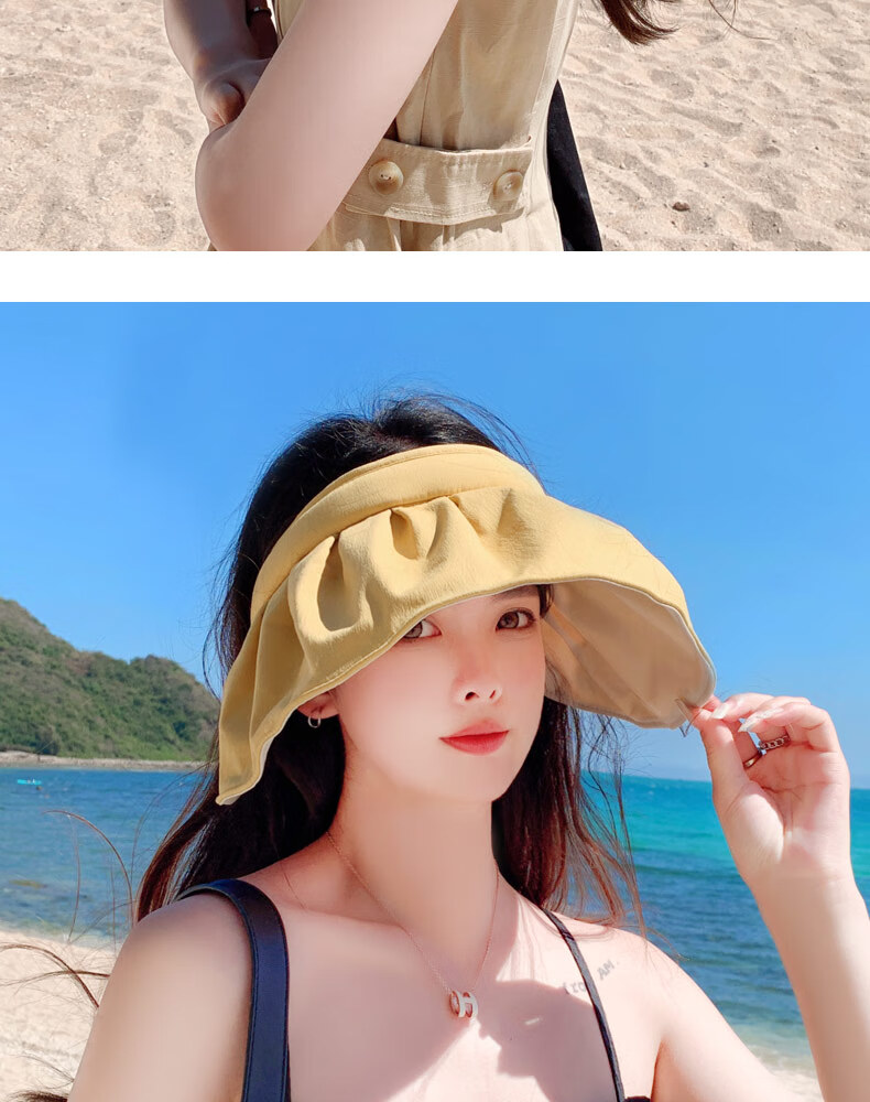 XUEXIMAN Sun Protection Hat for Women, Summer UV-Resistant Shell Sun Visor, Face-Covering Wide-Brimmed Cycling Cap 12